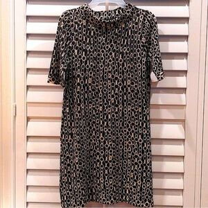 J. Crew Collection Chic Black & Cream Patterned Top Mini Dress Size Medium